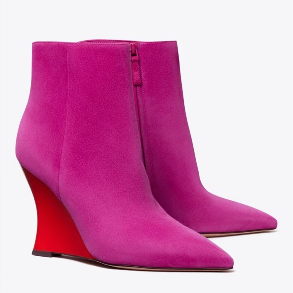 TORY BURCH SCULPTED WEDGE ANKLE BOOT